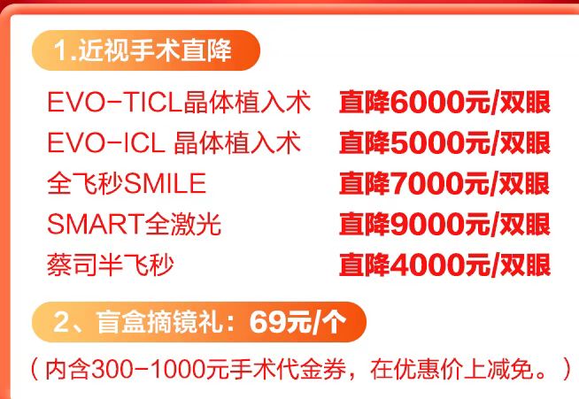 深圳近视手术价格